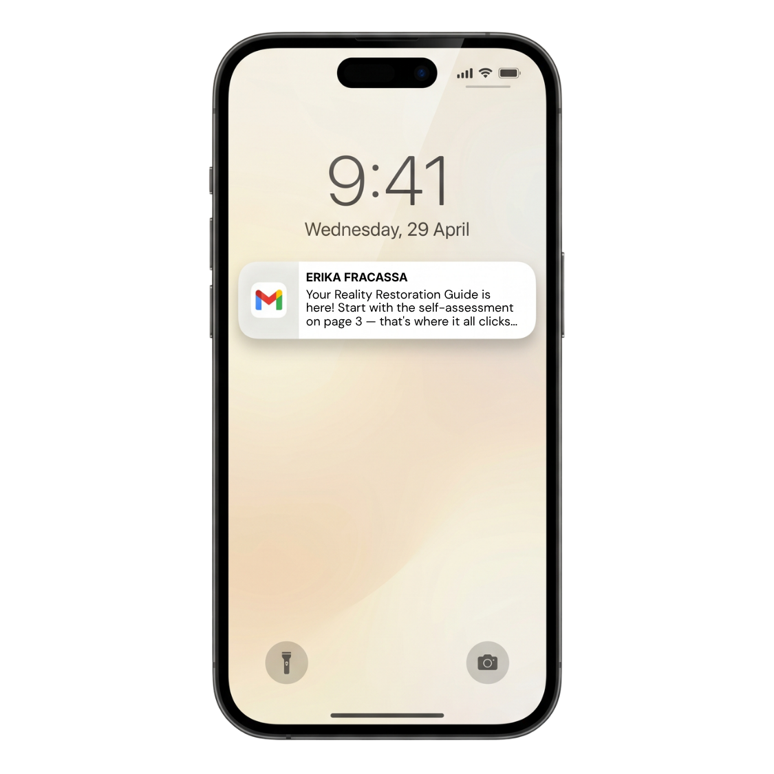 Phone showing the free download arriving in your inbox — click to claim it